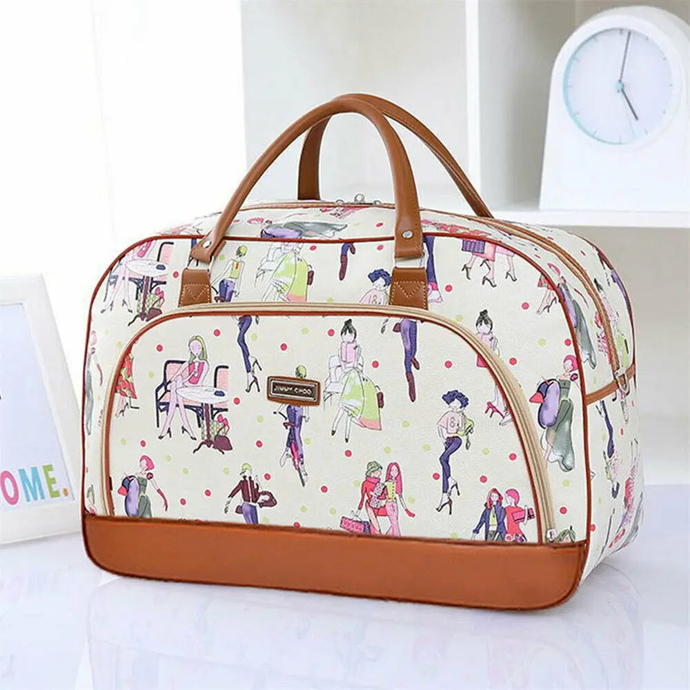 Fashion Lady Large Travel Zip Bag Overnight Weekend Women Holdall Hand Luggage Women Carry On Handbag