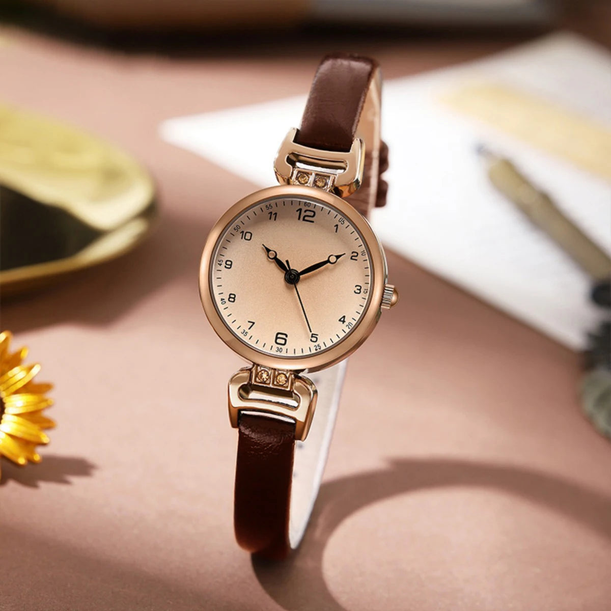 Women's Watch, Quartz Watch, Simple Fashion Casual Watch, Small Elegant Leather Strap, Round Dial