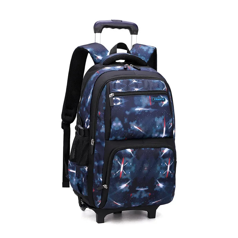 School Bag Kids Rolling Backpack for Boy Wheeled Backpack School Bag With Wheels Trolley Bookbag Carry on Luggage with Lunch Bag