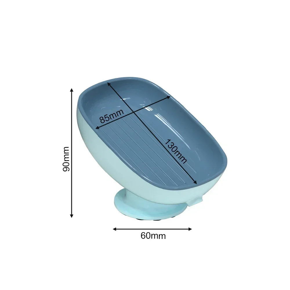 1pc Bathroom Washbasin Shelf Soap Box Household Non Perforated Double-layer Drain Suction Cup Non Slip Oval Soap Holder