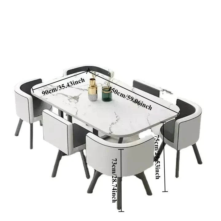 Dining Table, Rectangular for Dining Room/living Room, Kitchen Dining Table Set with Metal Legs