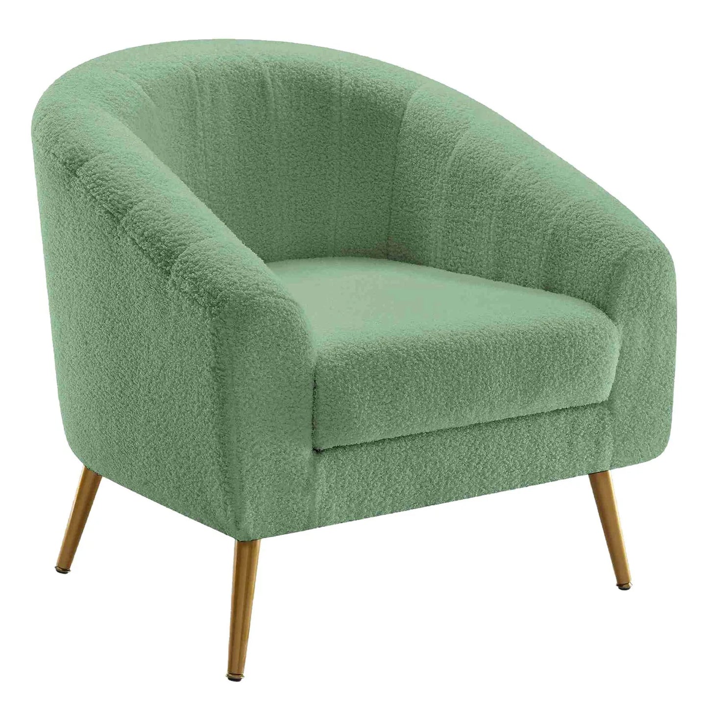 Accent Chair Fabric Wrapped Metal Legs Modern Accent Chair for Living Room Bedroom Light Green Chair Leisure Chair Reading Chair