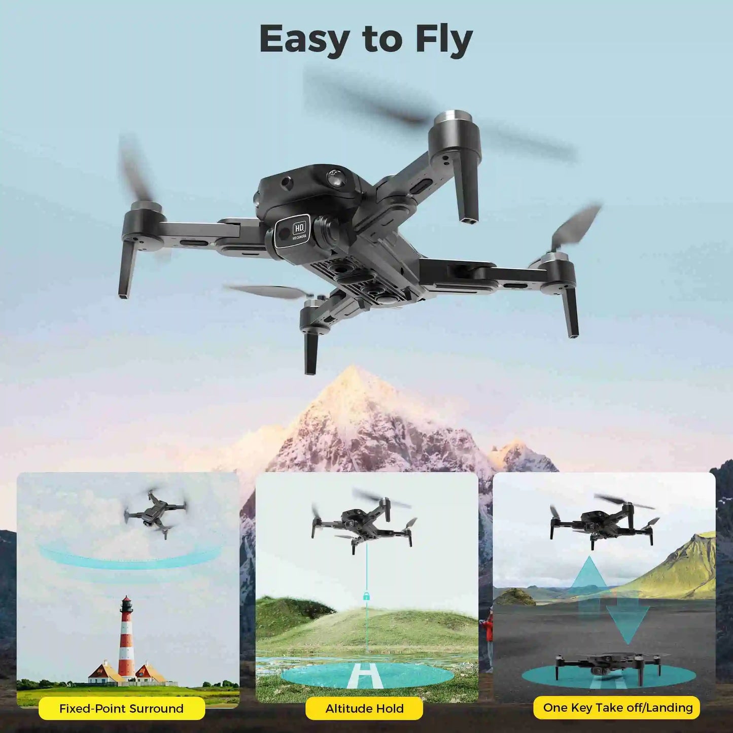 New RC Drone Brushless Motor Long Flight Times GPS Drone Quadcopter with Remote Controller 2 Batteries Remote Control Drone