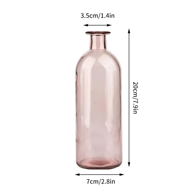 Brown Retro Glass Vase Plant Flowers Bottle Flower Arrangement Hydroponic Terrarium Desktop Vase Creative Home Decor Flower Pot