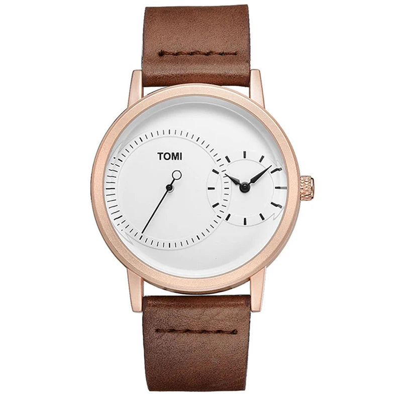 Elegant Watch for Men Simple Style Men Quartz Wrist Watches Casual Leather New Wristwatch Minimalist Black White Brown Man Clock