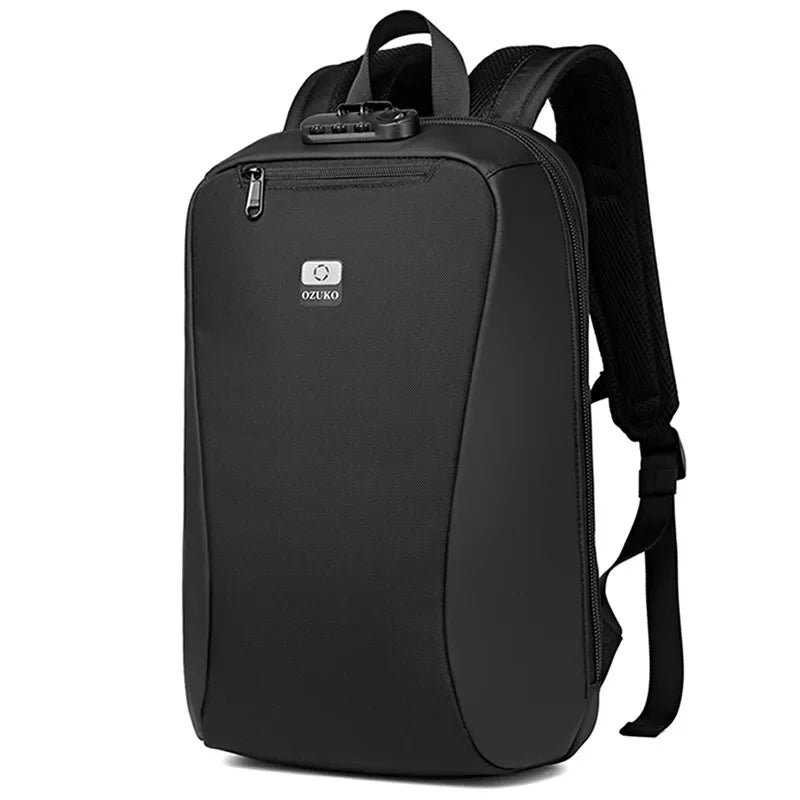 OZUKO Waterproof Men's Backpack with Password Lock Computer Bag with USB Charging Leisure Travel Business Backpack