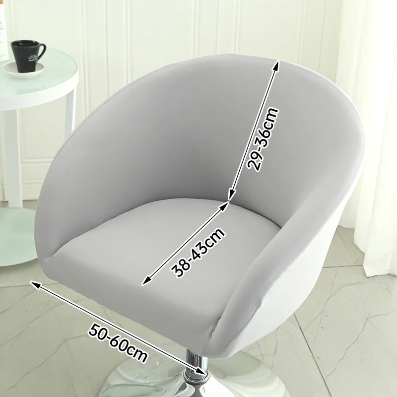 Semi-Circular Chair Cover Elastic Dining Chairs Slipcovers Accent Curved Chairs Dustproof Covers Armchair Seat Case Home Decor