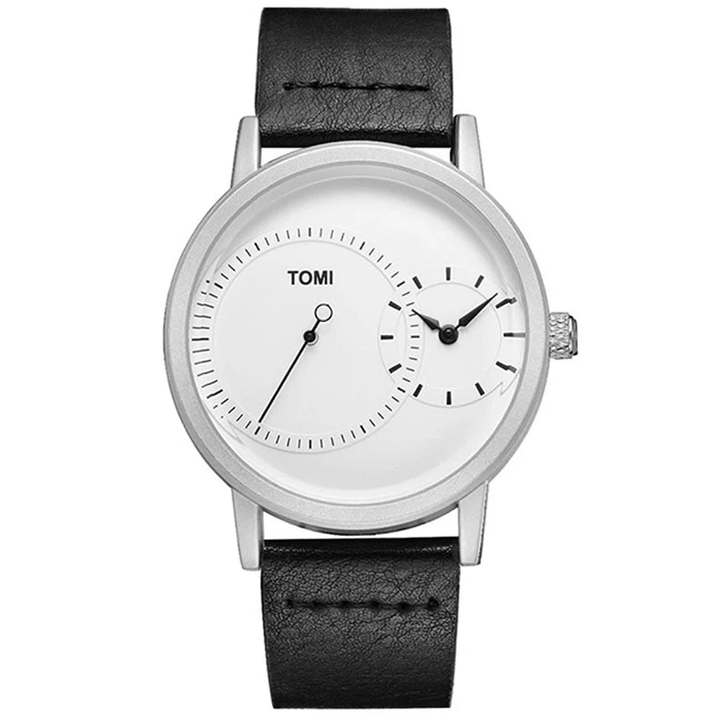 Elegant Watch for Men Simple Style Men Quartz Wrist Watches Casual Leather New Wristwatch Minimalist Black White Brown Man Clock