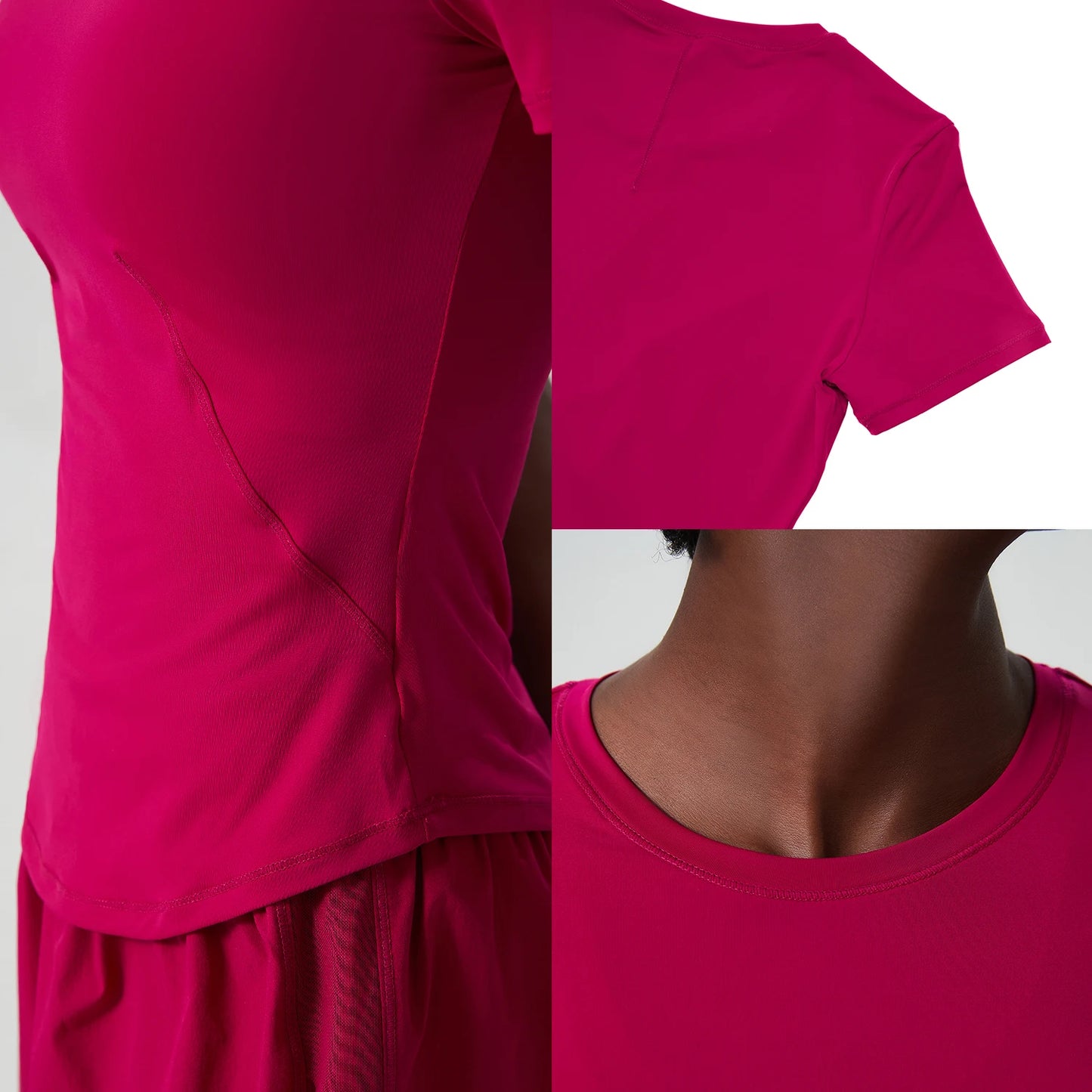 2025 Women's Yoga Tops Chic Solid Color Gym Short Sleeve T-Shirt Slim Fit Shirts Summer Streetwear Basic Crop Tops Gym Wear