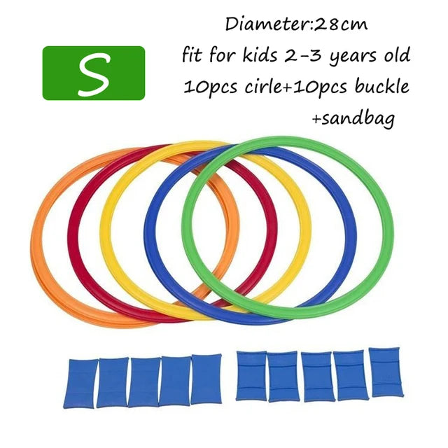 Children Brain Games Hopscotch Jump Circle Rings Set Kids Sensory Play Indoor Outdoor For Training Sports and Entertainment Toy