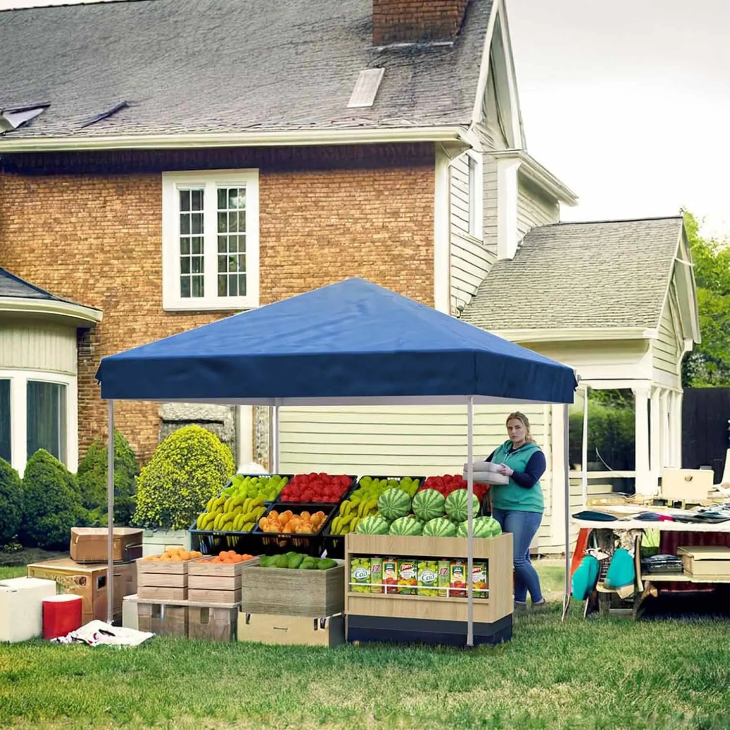 10x10 FT Pop Up Canopy Tent Outdoor Canopy Heavy Duty Commercial Instant Tent Shelter with No Removable Sidewall