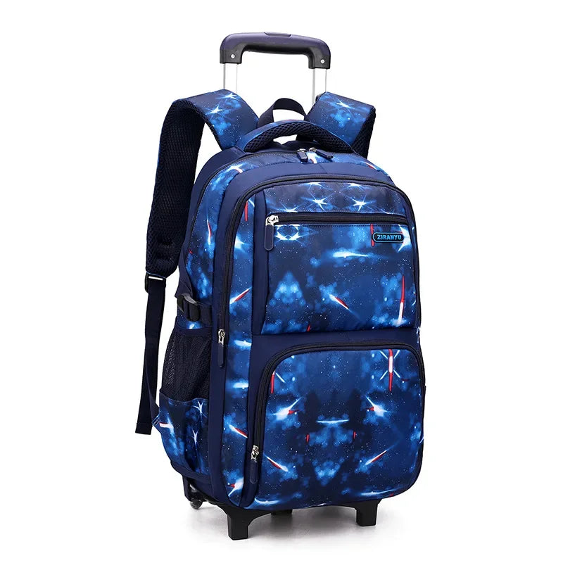 School Bag Kids Rolling Backpack for Boy Wheeled Backpack School Bag With Wheels Trolley Bookbag Carry on Luggage with Lunch Bag