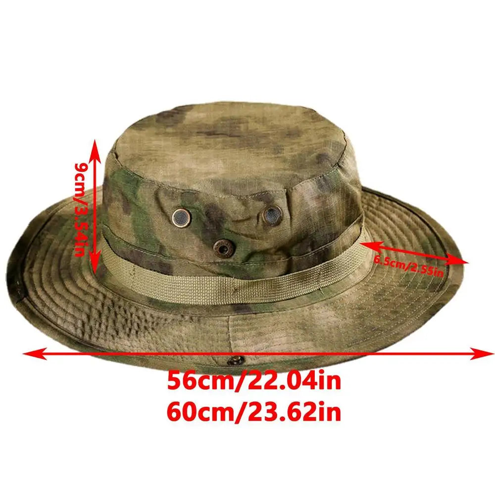 Camouflage Ta&ctical Caps Military Boonie Hat US A&rmy Caps Men Outdoor Sports Sun Bucket Caps Fishing Hiking Hunting Hats