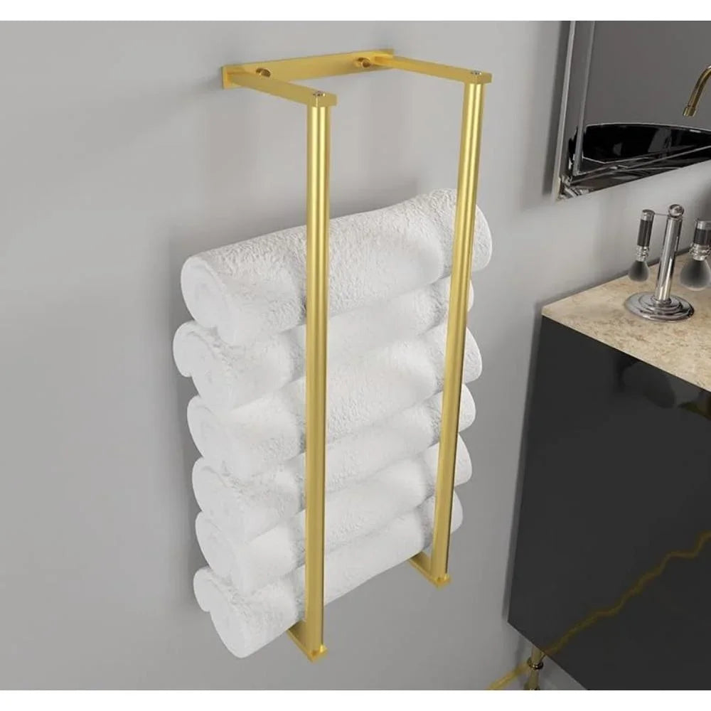 Towel Storage Bathroom Towel Rack for Rolled Towels Wall Mounted Towel Storage Rack for Bathroom Organization Stainless Steel