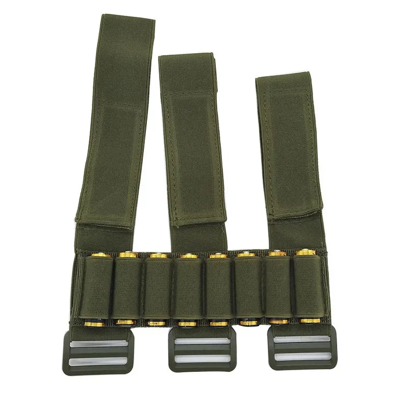 8 Rounds 12/20 Gauge Buttstock Ammo Shell Carrier Shotshell Holder Arm Pouch Outdoor Airsoft Hunting Cartridge Mag Holster Bag