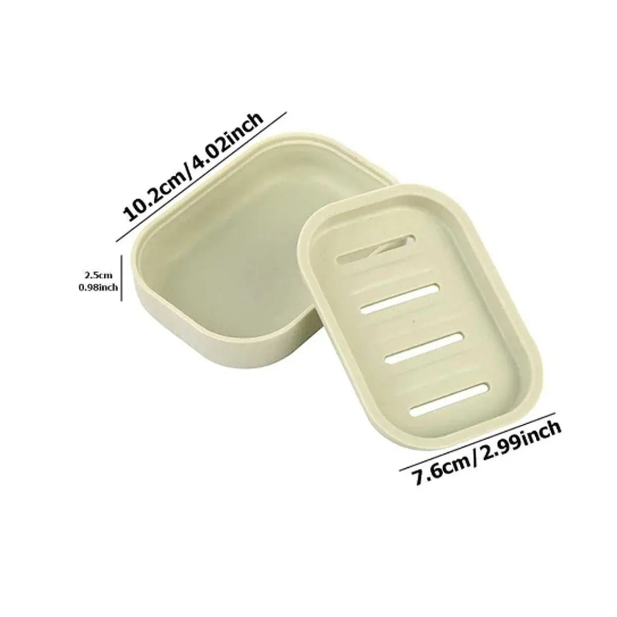 Portable Double-Layer Soap Dish with Drainage Cover Square Plastic Storage Box for Bathroom & Travel Use 