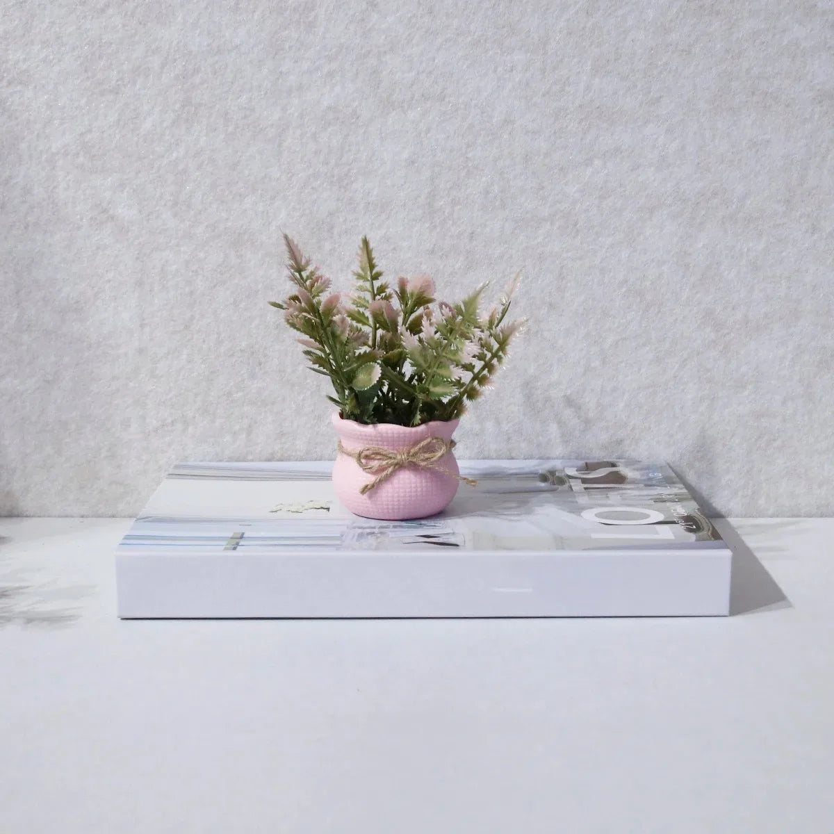 Mini Artificial Pink Series Flower Potted Plants,Home Decor, Office/Desk/Dining Table/Washbasin Decor Simulation Plants