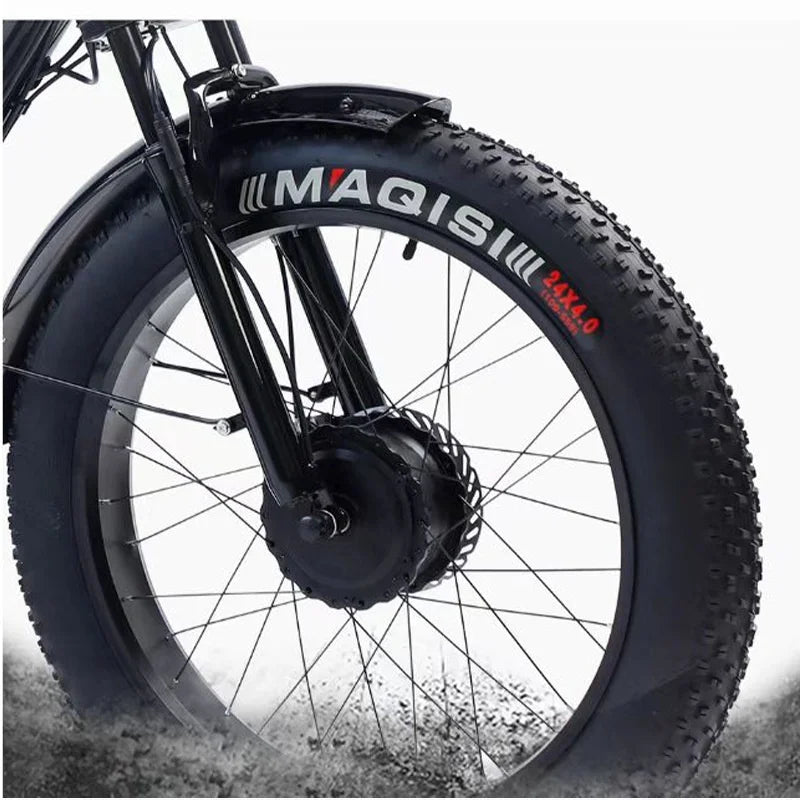 48V 750W Electric Bike For Man Powerful 24 Inch Fat Tire Bike All Terrain Electric Tricycles 3 Wheels for Adults Elderly