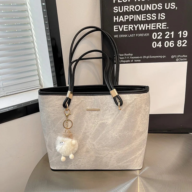 Women's Large Tote Bag for Commute, College Students, Shoulder Bag, Fashionable Handbag, Spacious Work Bag, Trendy & Durable