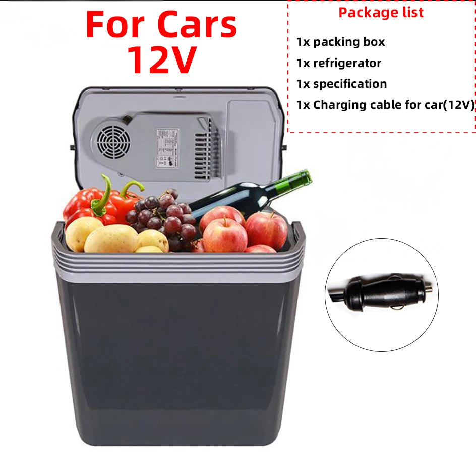 24L Car Refrigerator 12V 220V Heat Cool Mini Electric Equipment For Cars Compressor Box Fridge Electric Devices Nest Freezer