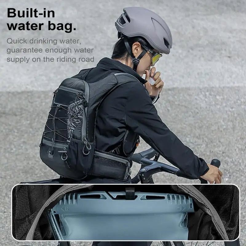 Hiking Backpack Waterproof 16L Water Backpack With Water Bladder For Hiking Water Resistant Lightweight Reflective Running Pack
