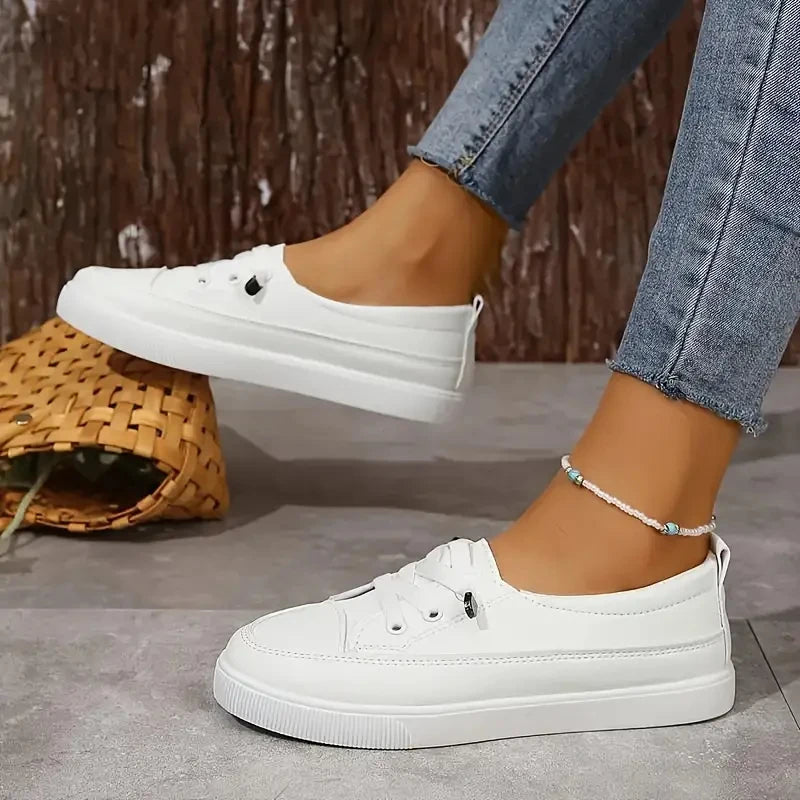 Women Sneakers 2024 New Spring Autumn Low Platform Sneakers Women Fashion White Flat Slip on Casual Vulcanize Shoes for Women