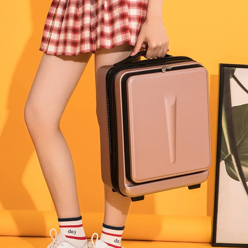 16 Inch Carry on Suitcase Travel Luggage Case Women Small Wash Bag Makeup Case Cabin Luggage Men's Business Portable Suitcase