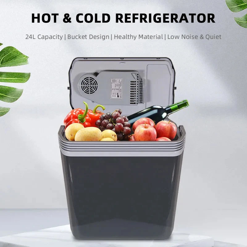 24L Car Refrigerator 12V 220V Heat Cool Mini Electric Equipment For Cars Compressor Box Fridge Electric Devices Nest Freezer