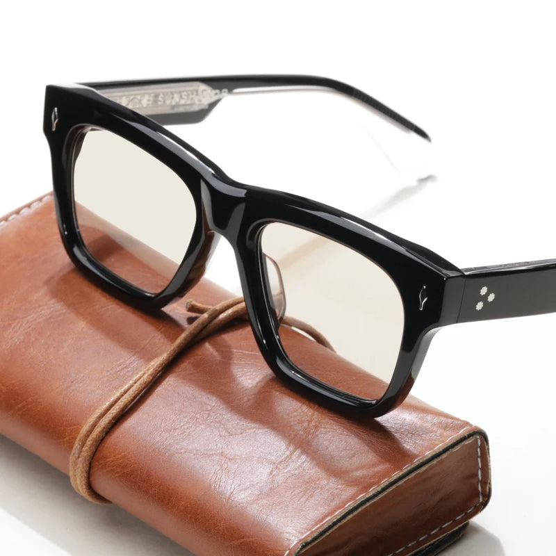 Sunglasses for Men Women Top-quality Handmade Square Acetate SCASH Luxury Brand Designer Outdoor Sports UV400 Trendy SUN GLASSES