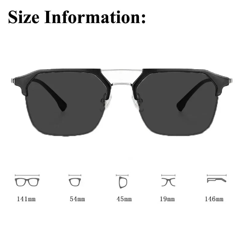 Men Vintage Square Sunglasses Women Popular Anti-UV Finished Myopia Glasses Retro Travel Vacation Sunshades Goggles for Man