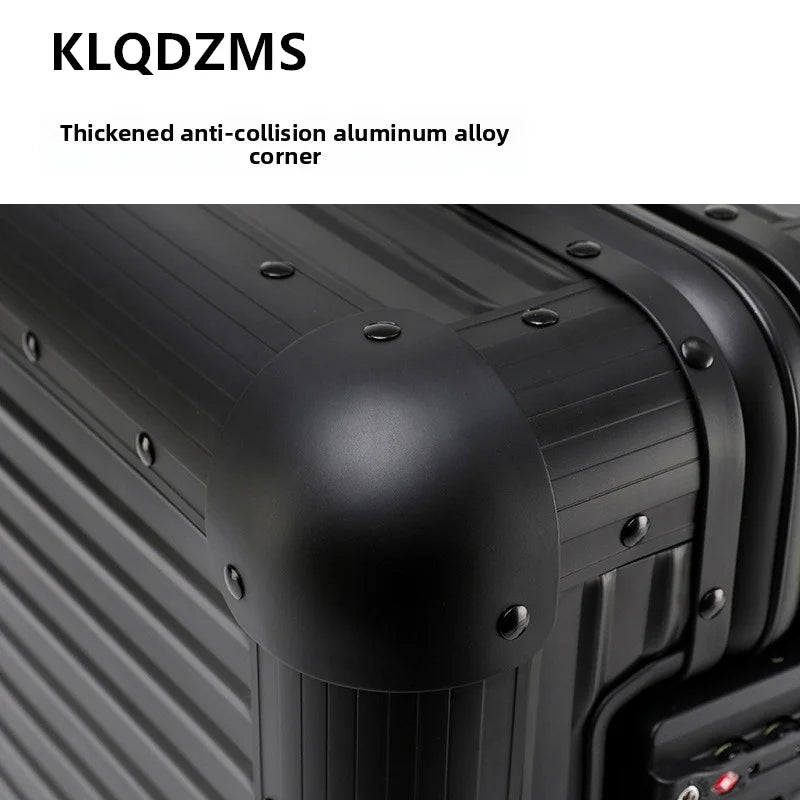 KLQDZMS New Suitcase All Aluminum Magnesium Alloy Boarding Box Men's Business Trolley Case 20"24 Inch Travel Bag Luggage