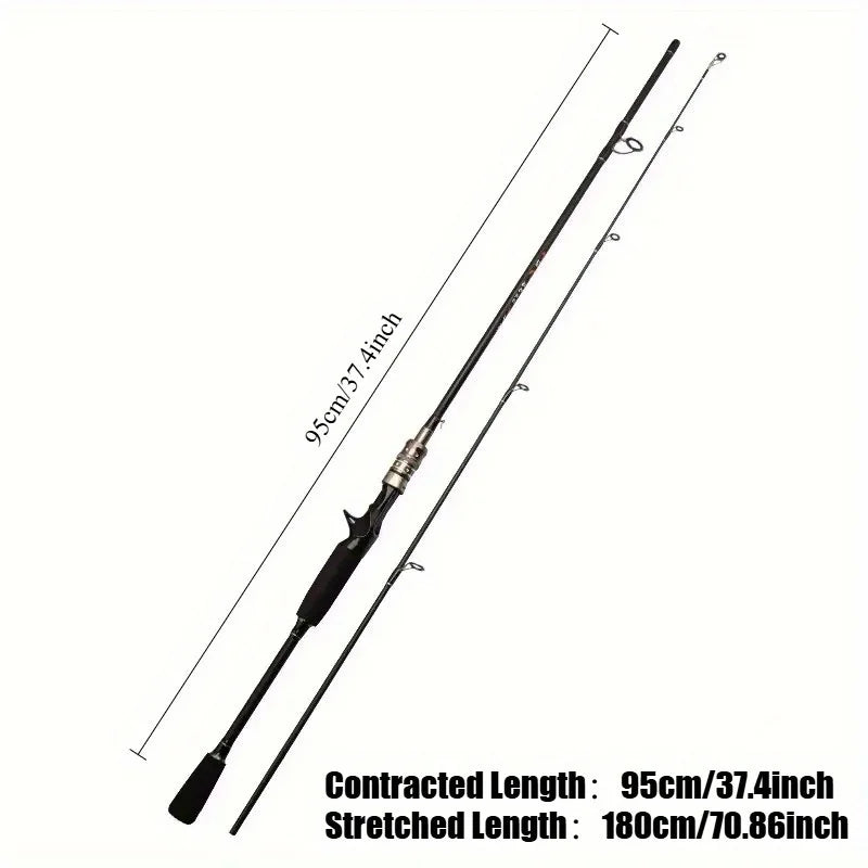 1 Pc Lightweight 180cm Telescopic Fishing Rod, 2-Piece Fiberglass Design with Medium Fast Action, Portable for Fresh & Saltwater