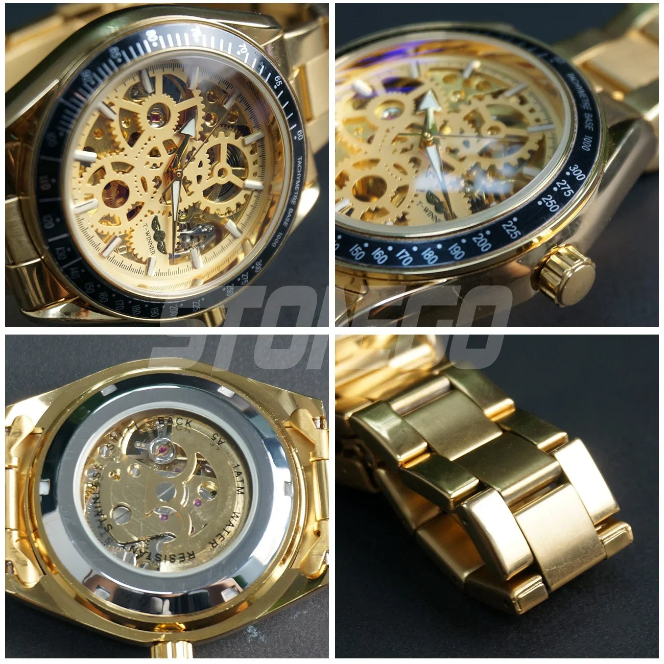 Women’s Automatic Mechanical Skeleton Watch Self-Winding Gold Plated Dress Watch Water Resistant Luxury Timepiece