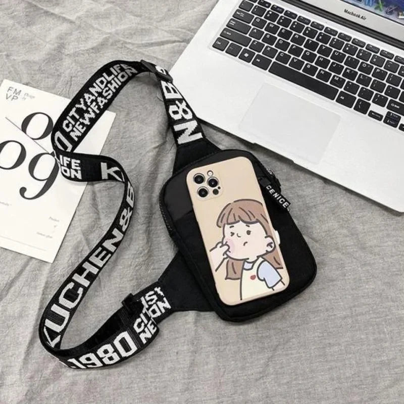 Men's Shoulder Bag INS Trend Waterproof Small Backpack Mobile Phone Man's Messenger Bag Square Bag Crossbody Bags