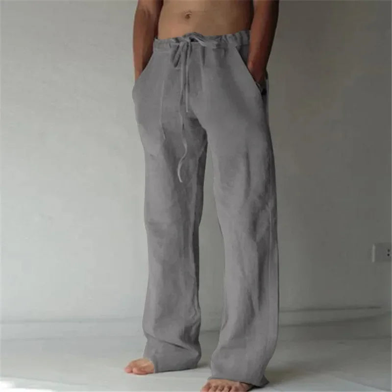 Men's Cotton Linen Casual Pants Male Shorts Pants Breathable Trousers Fitness Streetwear for Men Clothing Jogging Autumn Summer