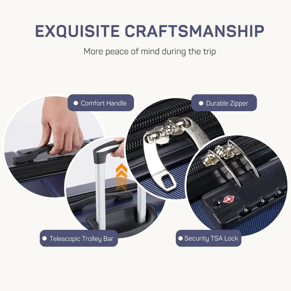 Blue 20 to 28 Inch Travel Luggage Sets with Durable Construction for Modern Travelers