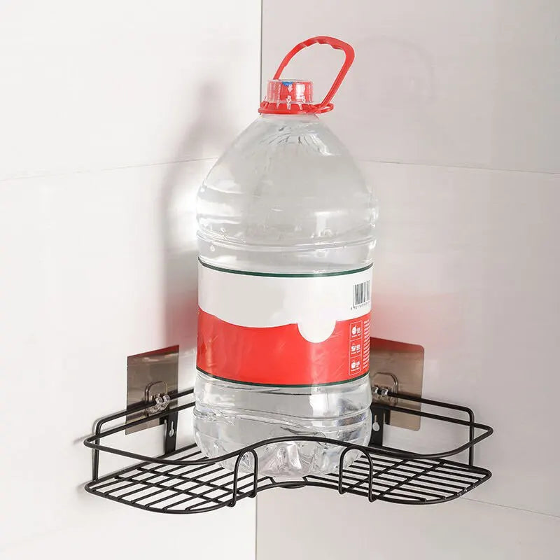 1pc Wall Mounted Bathroom Storage Rack Punch-free Bathroom Shelf Triangle Storage Rack Bathroom Accessories