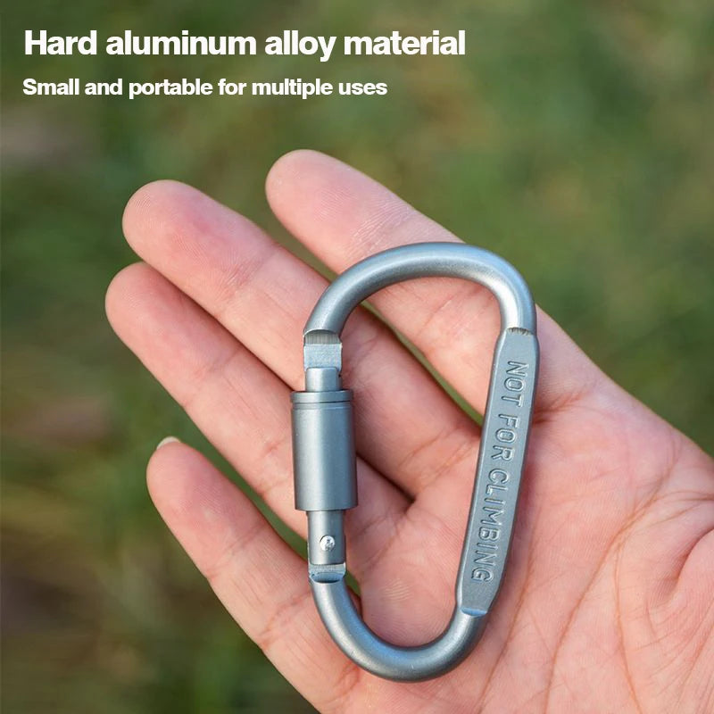 1/5 Camping Backpack Keychain Tent Hook Survival Buckle Tactical Carabiner Aluminium Alloy Mountaineering Buckle Camping Tool