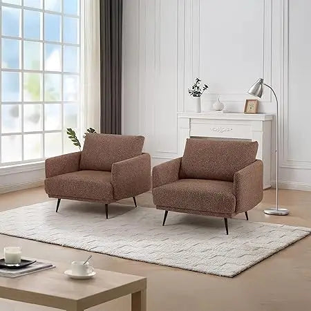 Accent Chair Set of 2,Living Room Chairs with Thick Cushion,Reading Chair for Bedroom,Mid Century Modern Accent Chairs Upholster