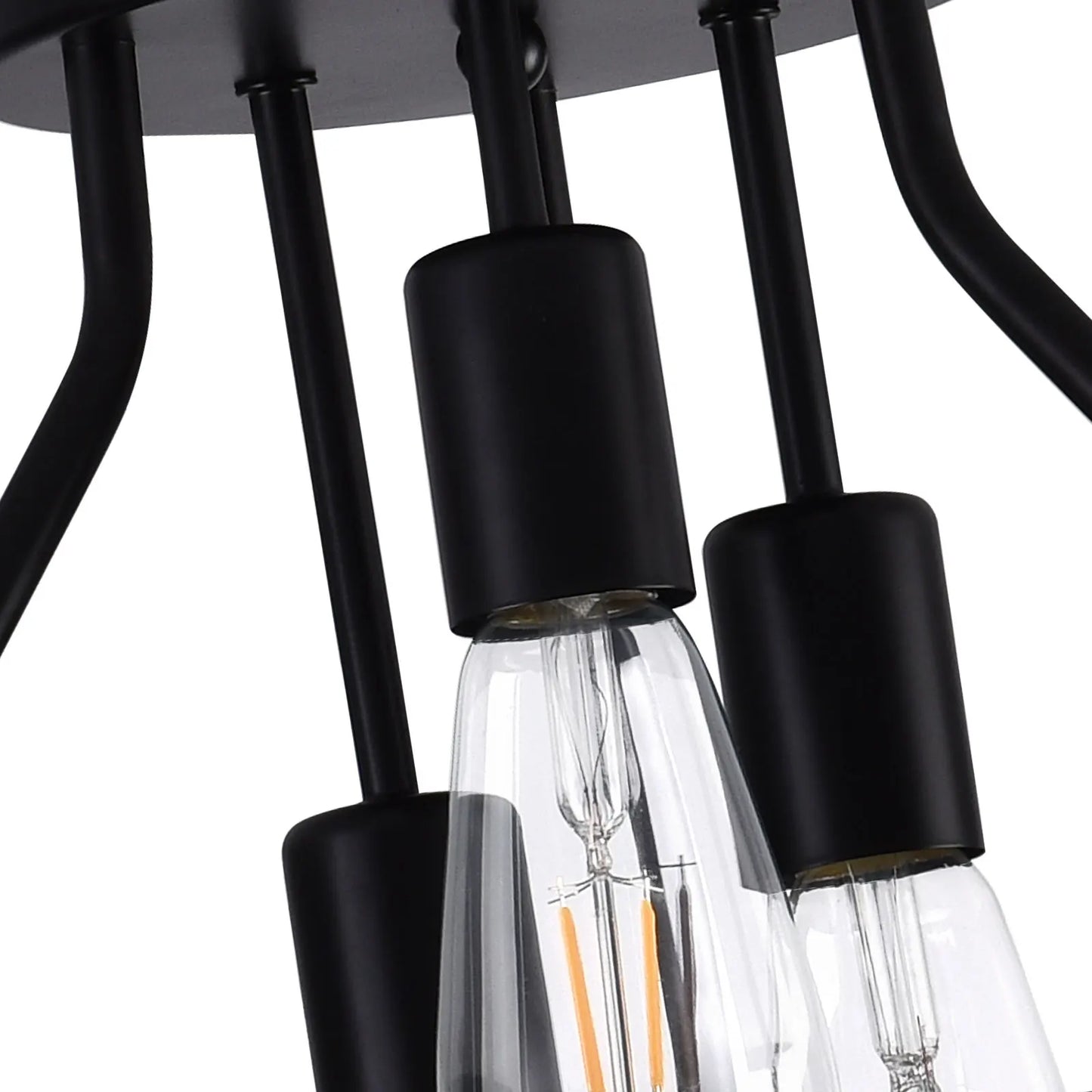 LOYALHEARTD Farmhouse Chandelier Semi Flush Mount Ceiling Light Fixture 3-Light Wooden Vintage Metal Pendant Lamp Shade