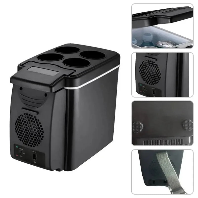 Electric Car Refrigerator 6L 12V Mini Fridge Freezer Vehicle Refrigeration and Heating Ice Box Car Electronic Devices Fridge