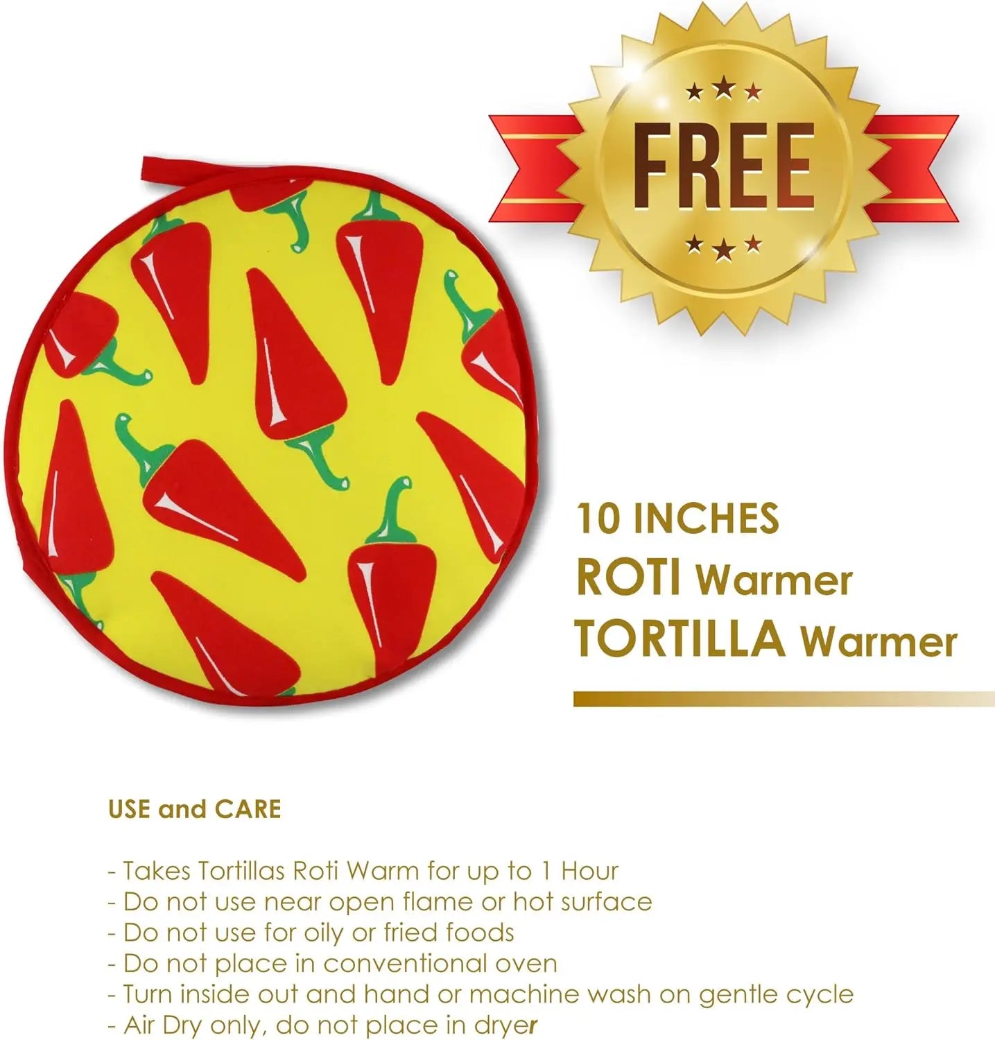 10inch Roti Maker by with FREE Roti Warmer - The automatic Stainless Steel Non-Stick Electric machine to make Indian style Chapa