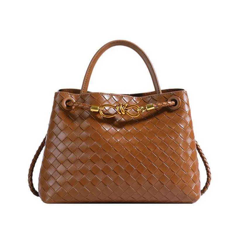 Women's Bag 2025: Fashionable, Casual and Elegant, Niche Woven Texture, Simple and Portable, Shoulder Crossbody Bag, Handbag