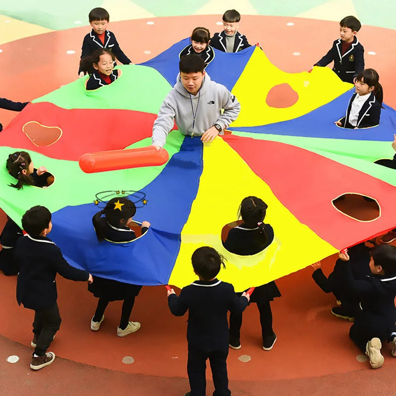 Kids Whack A Mole Game Rainbow Umbrella Kindergarten Outdoor Fun And Sports Paracaidas Toy Buiten Speelgoed Voor Kinderen