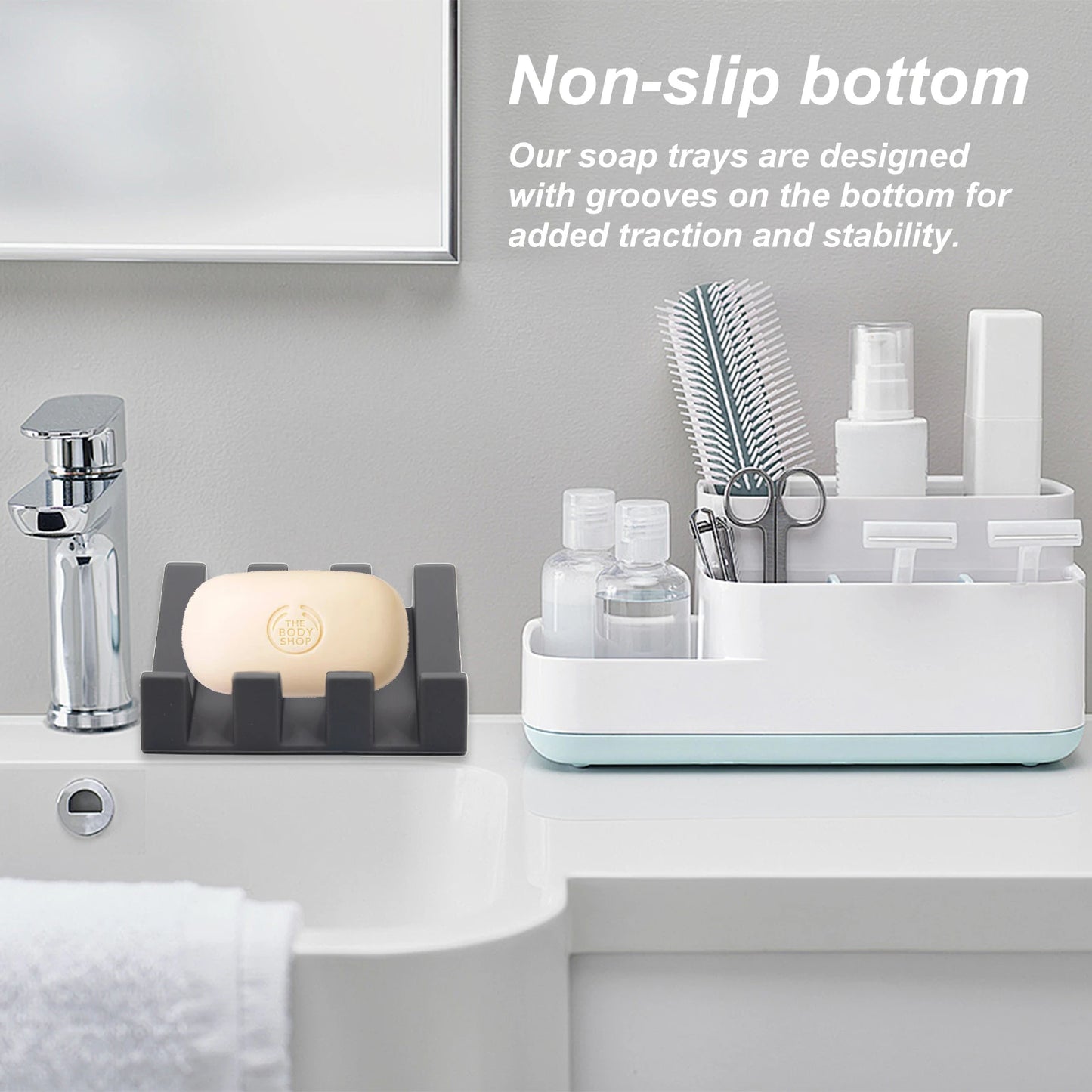 1pc silicone drainage soapdish, automatic drainage soap rack, bathroom soap rack, bathroom accessories.