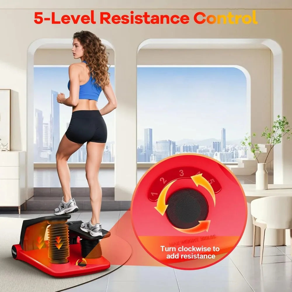 Portable Home Stair Climber - Compact Adjustable Stepper for Cardio Fitness Workouts with LCD Display
