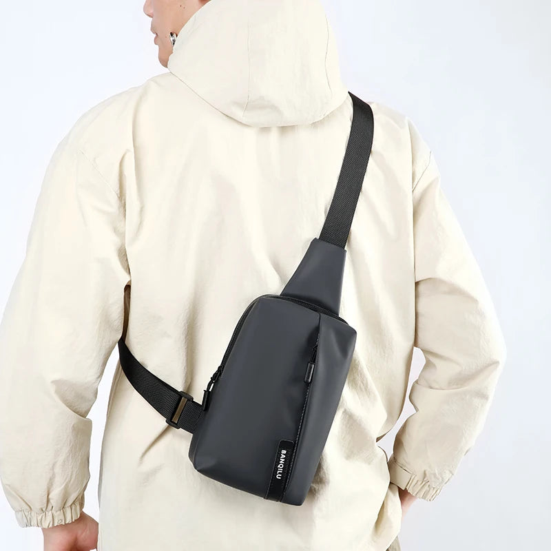 Men's breast bag ins waterproof messenger bag fashion locomotive cycling backpack shoulder bag sports couple fanny pack