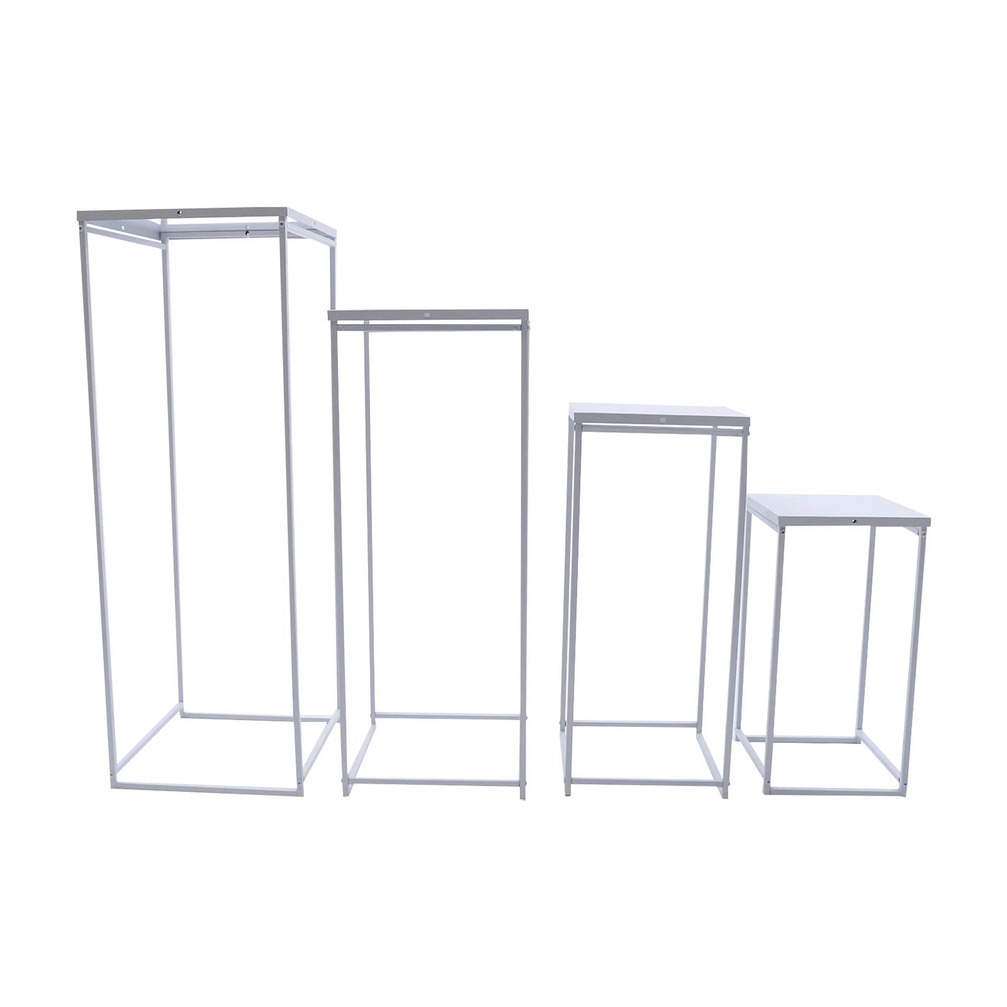 4Pcs Wedding Flower Stand Metal Plate, Floor Vase Column Geometric Centerpieces for Table Arrangement Event Reception Decoration