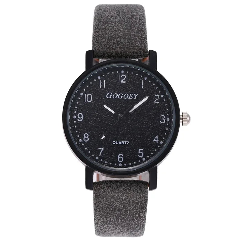 Women Watches Simple Casual Arabic Numbers Leather Analog Quartz Watches for Woman Fashion Ladies Clock Gift montres femmes