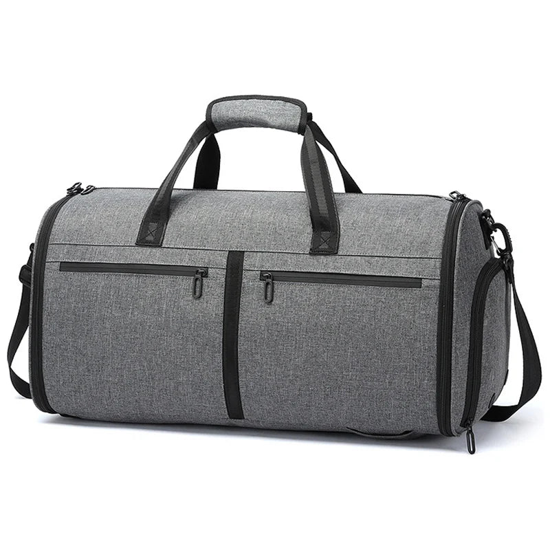 Men's Suit Storage Bag Foldable Business Travel Handbag Garment Duffel Pack with Shoes Pocket Large Capacity Luggage Backpack